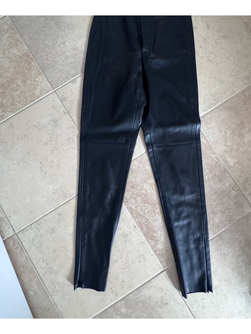 Zara Black Faux Leather Skinny Jeans